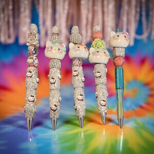 HELLO KITTY RHINESTONE PENS/BLACK INK~ NEW!! 7$ each